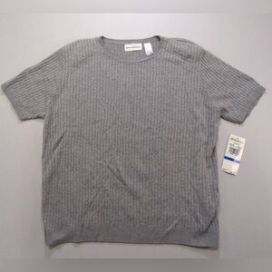 Alfred Dunner Women’s Short Sleeve Crew Neck Grey Sweater Size XL NWT Vintage